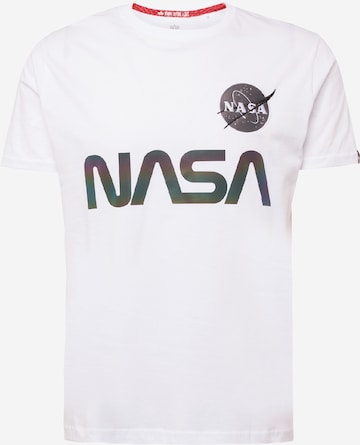 ALPHA INDUSTRIES Тениска 'NASA' в бяло: отпред