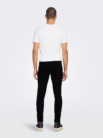 Only & Sons Skinny Jeansy 'Warp' w kolorze czarny