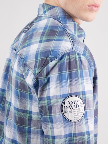 CAMP DAVID Regular fit Button Up Shirt in Blue