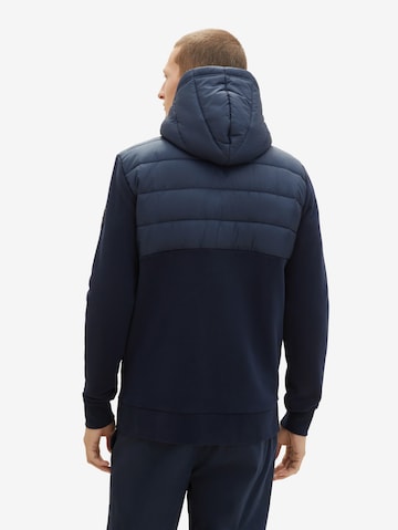 TOM TAILOR Zip-Up Hoodie in Blue