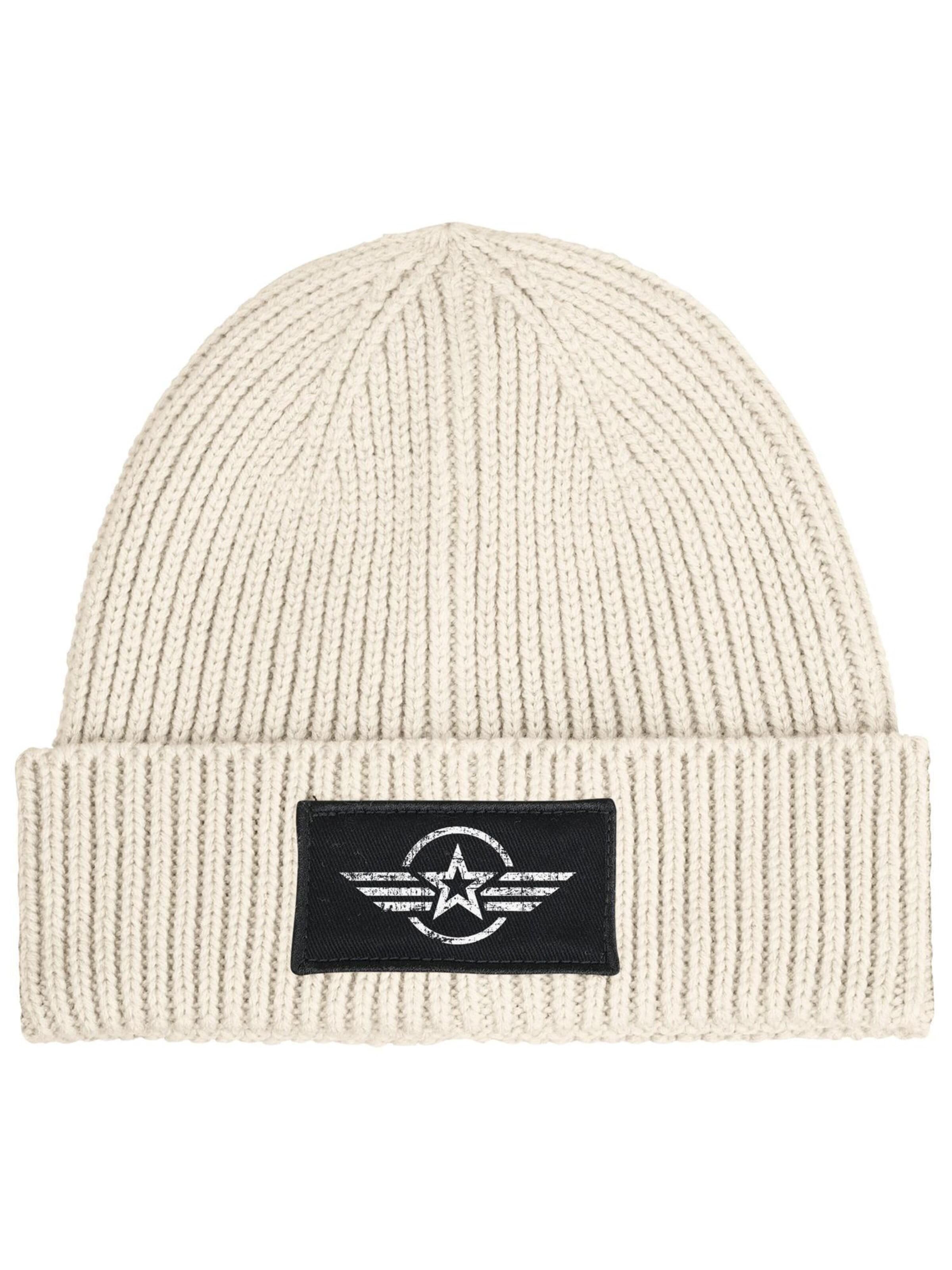 Neverless Mütze 'Airforce Wings'‌‌‌‌‌ in Beige: Vorderseite