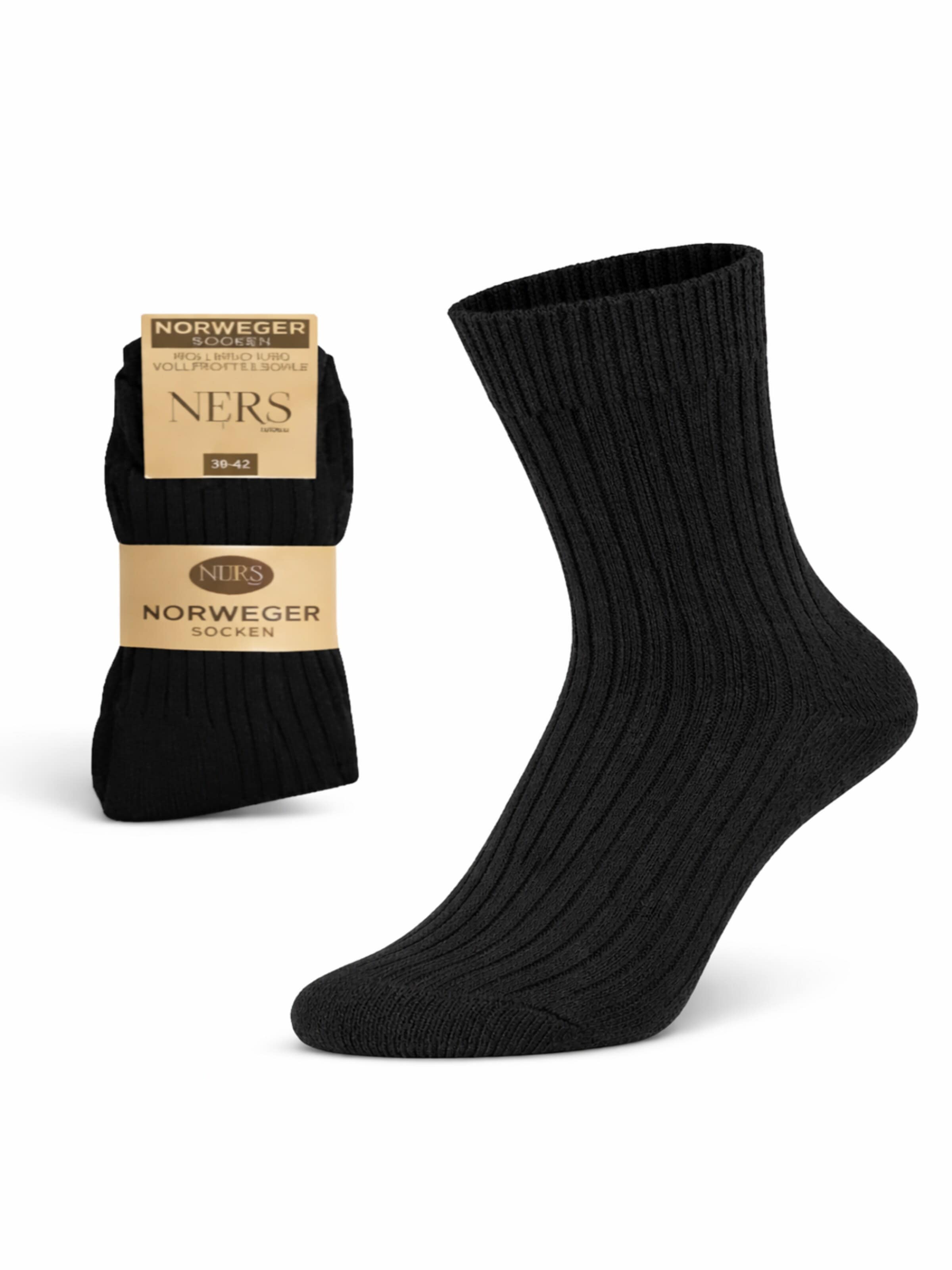NERS Socken 'Wool Nordic'‌‌‌‌‌‌‌‌‌ in Schwarz: Vorderseite
