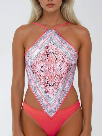 Flavia Valentini High neck Bikini 'Trikini Capri Coral' in Red