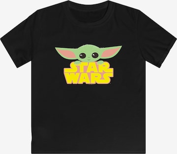 F4NT4STIC Shirt 'Star Wars The Mandalorian The Child' in Zwart: voorkant