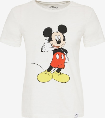 Recovered Shirts 'Mickey Mouse Phone' i elfenben / lemon / sort / hvid, Produktvisning