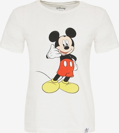 Recovered T-Shirt 'Mickey Mouse Phone' in elfenbein / limone / schwarz / weiß, Produktansicht