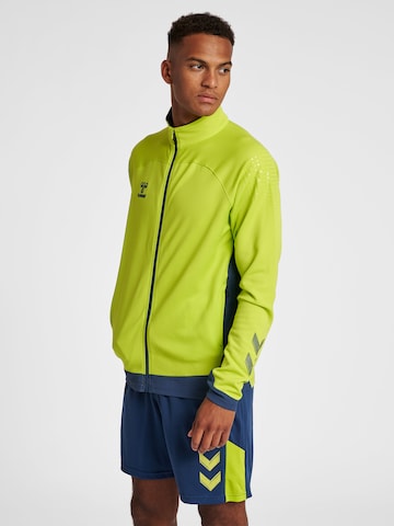 Hummel Athletic Zip-Up Hoodie 'Lead' in Green: front