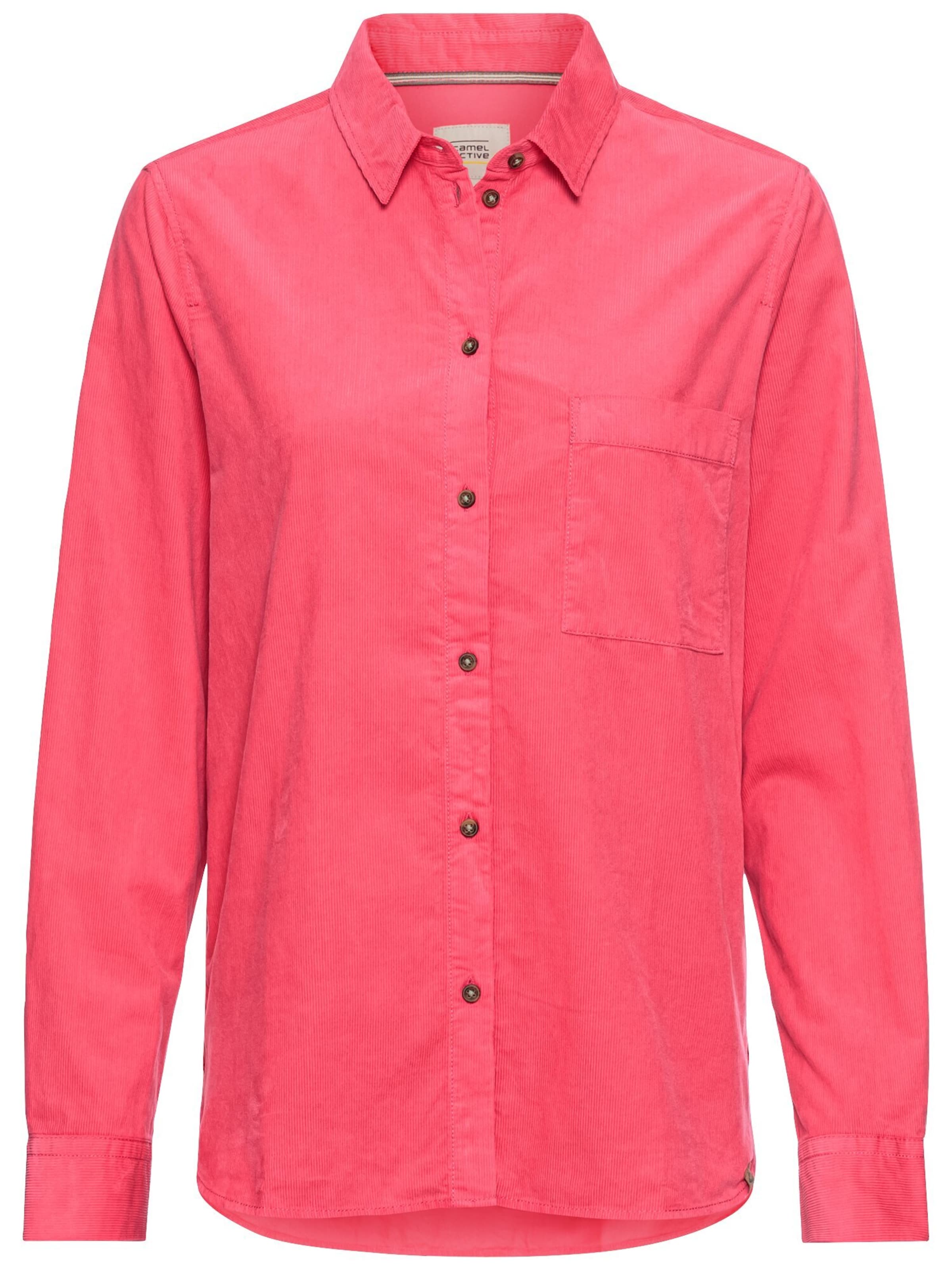 CAMEL ACTIVE Cordbluse mit Brusttasche in Pink: Vorderseite