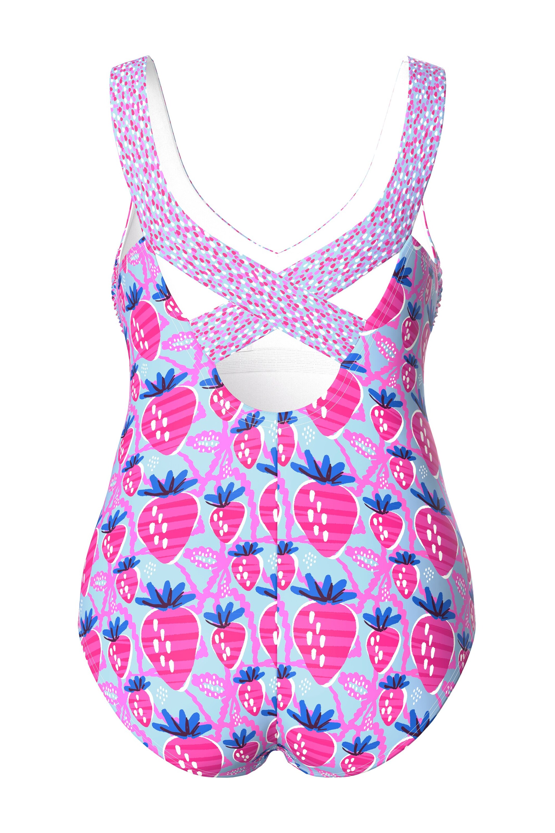 Ulla Popken Minimizer Badeanzug in Pink