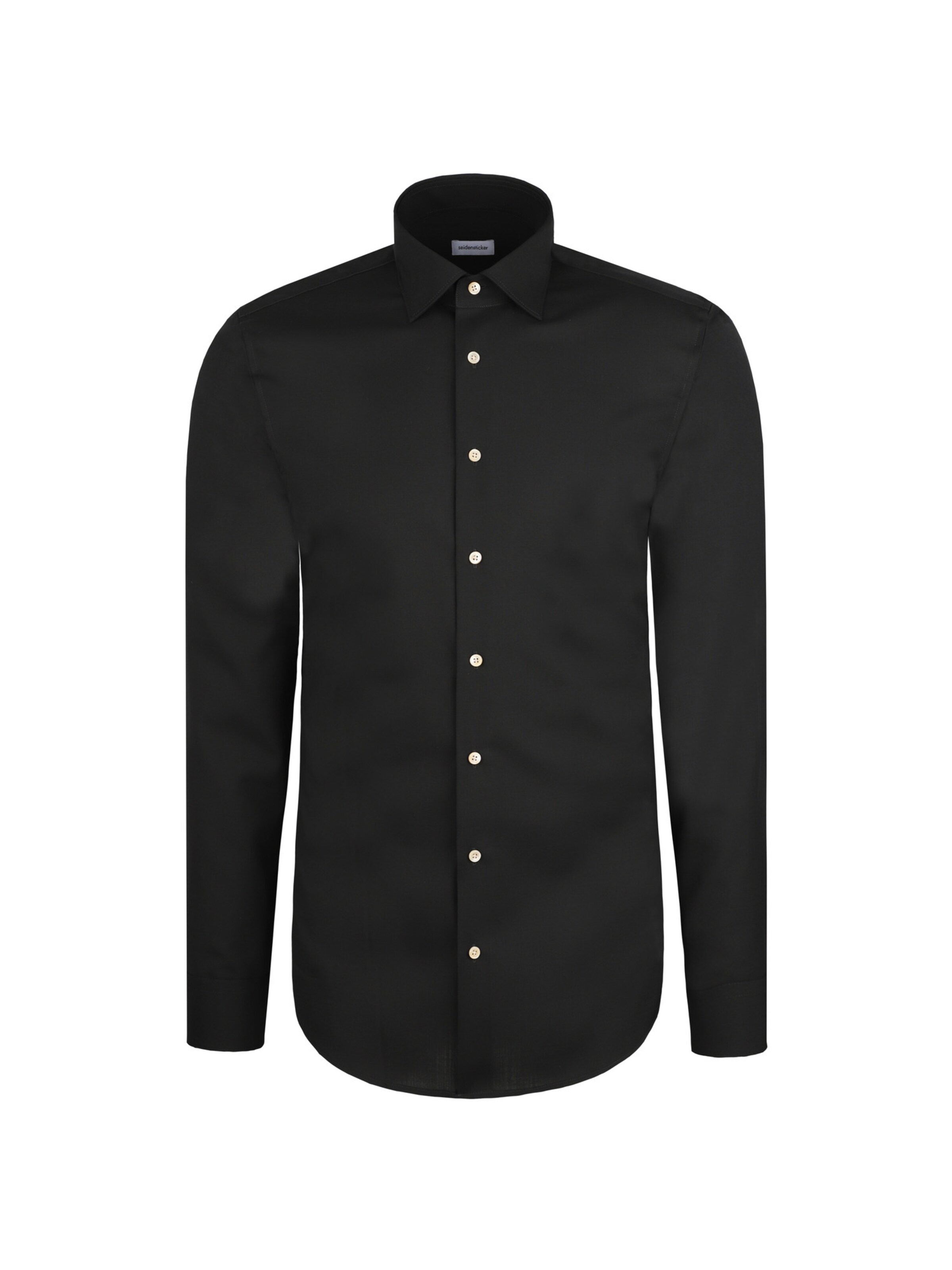 SEIDENSTICKER Slim Fit Businesshemd 'Schwarze Rose' in Schwarz: Vorderseite