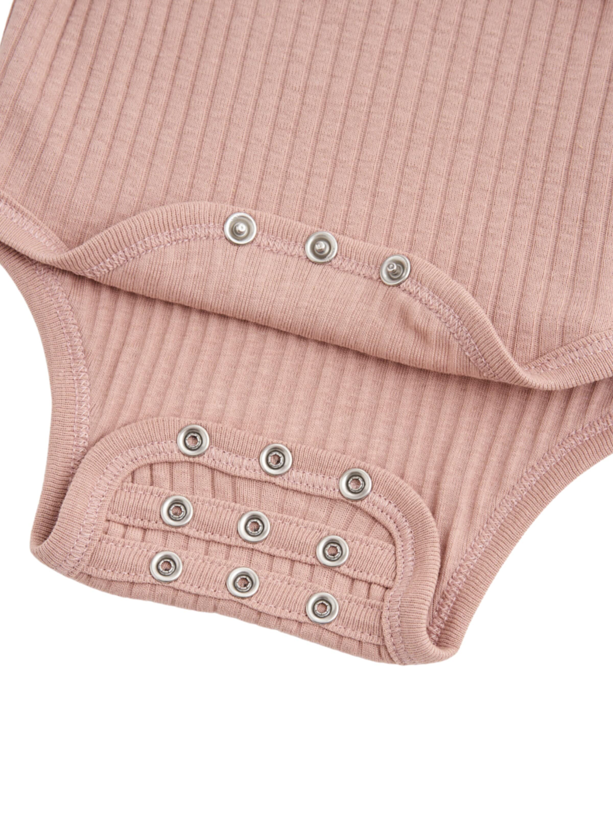 BergBiber Strampler/Body 'Wickel Body mit Stick (mitwachsend)'‌‌‌‌‌‌‌‌‌ in Pink