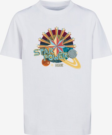 ABSOLUTE CULT Shirt ' Captain Marvel - Movie Star Power' in White: front