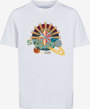 ABSOLUTE CULT Shirt ' Captain Marvel - Movie Star Power' in Wit: voorkant