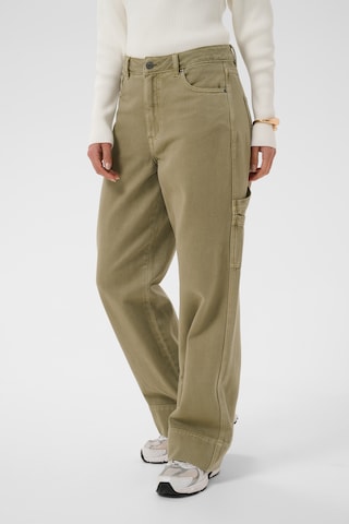 Kaffe - Pierna ancha Pantalón 'Mimi ' en verde: frente