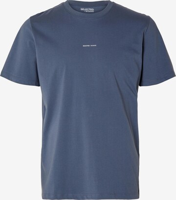 T-Shirt 'ASPEN' SELECTED HOMME en bleu : devant