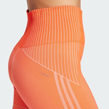 ADIDAS PERFORMANCE Skinny Workout Pants in Orange