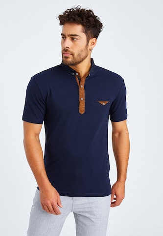 Leif Nelson T-Shirt Polo in Blau: predná strana