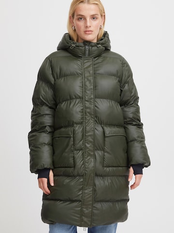 ICHI Winter Coat 'FAZUN' in Green: front