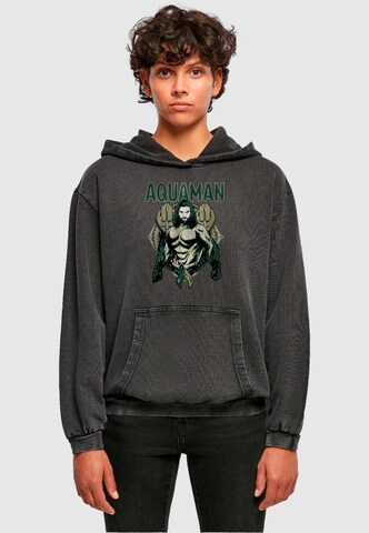 ABSOLUTE CULT Sweatshirt 'Aquaman - Scales' in Black: front