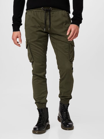 Tapered Pantaloni cargo di ALPHA INDUSTRIES in verde: frontale