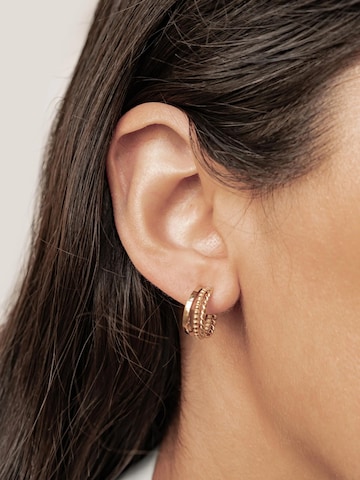Boucles d'oreilles 'Twist & Bead' Hey Happiness en or : devant