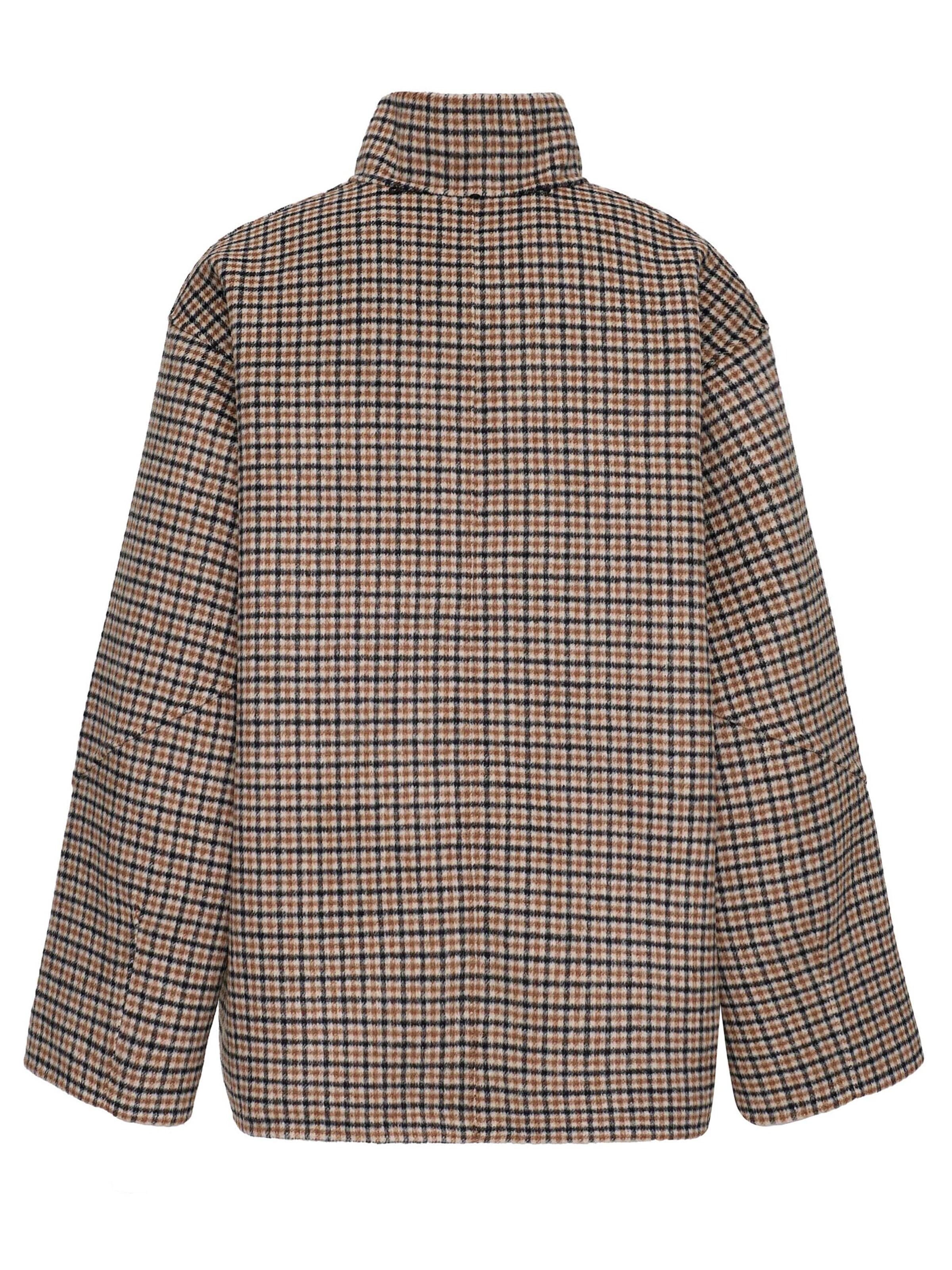 MANISA Between-season jacket 'Wolljacke' in Brown