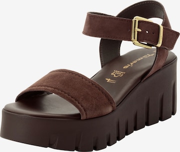 Sandales Tamaris en marron : devant