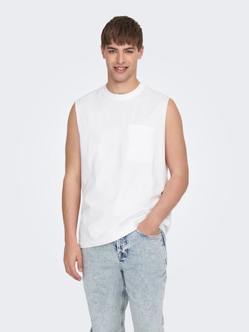 T-Shirt 'Fred' Only & Sons en blanc : devant