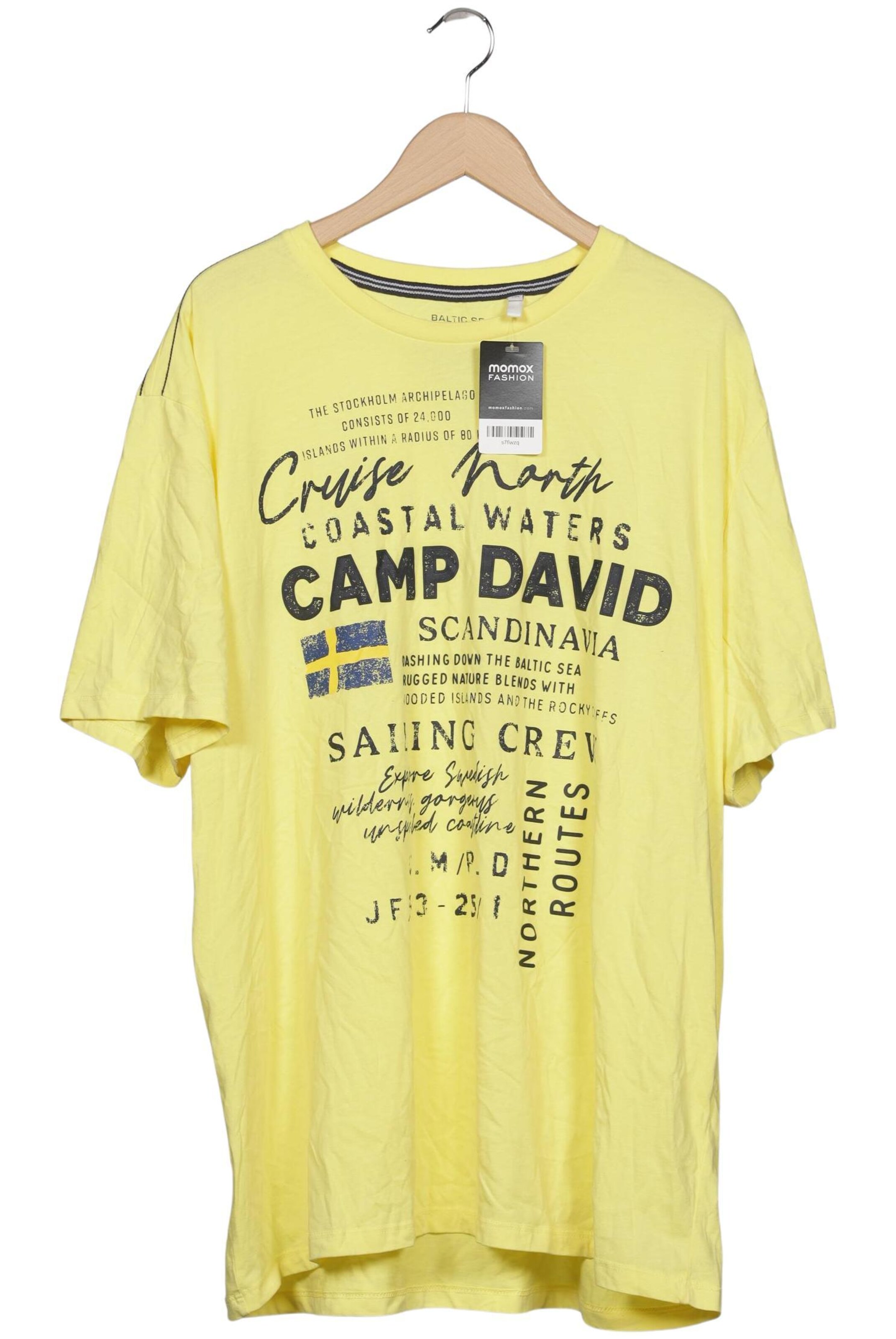 CAMP DAVID Shirt in 4XL in Yellow: front
