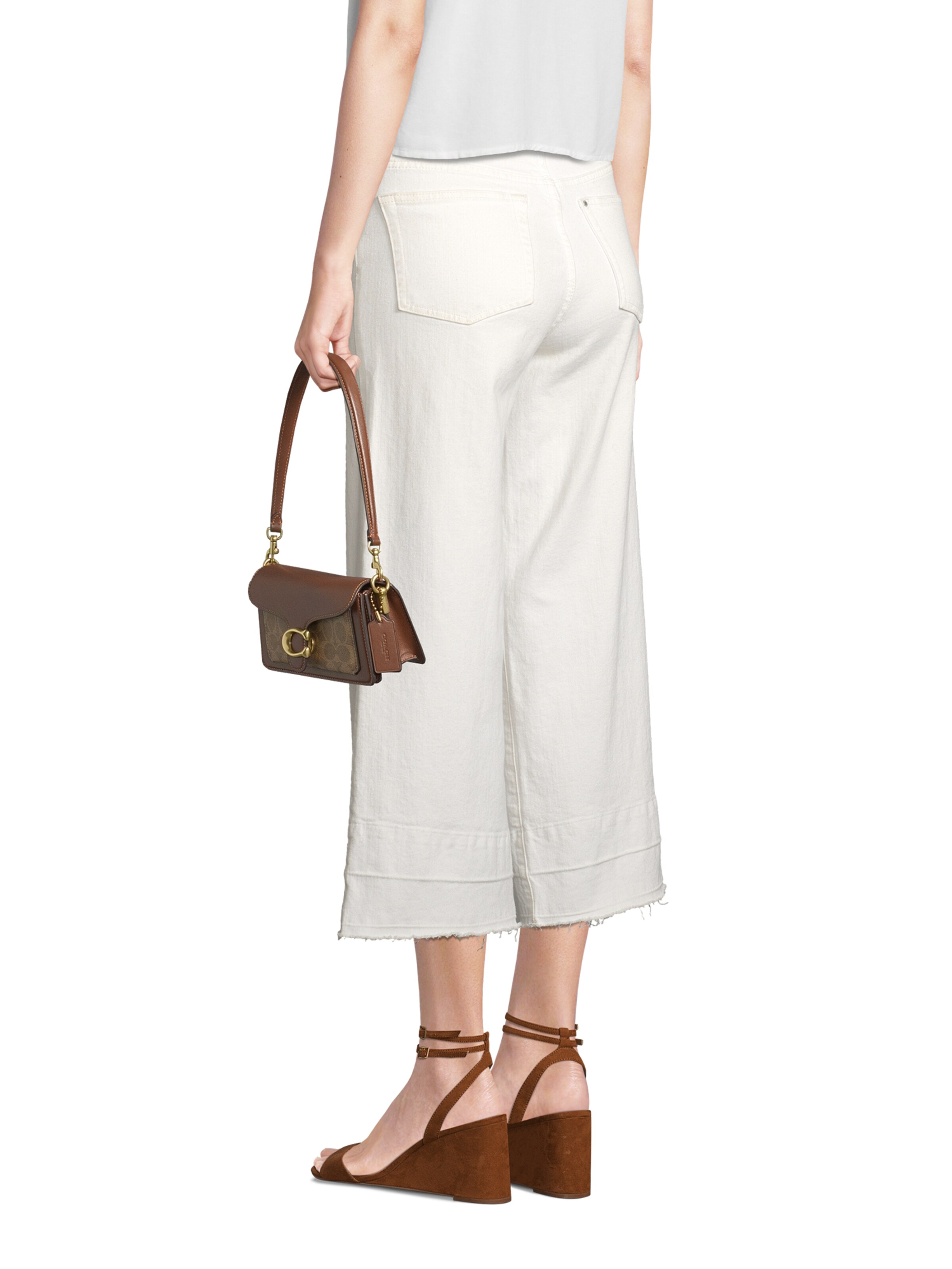 Geantă de umăr 'TABBY SHOULDER BAG 20 IN SIGNATURE CANVAS' de la COACH pe maro: față