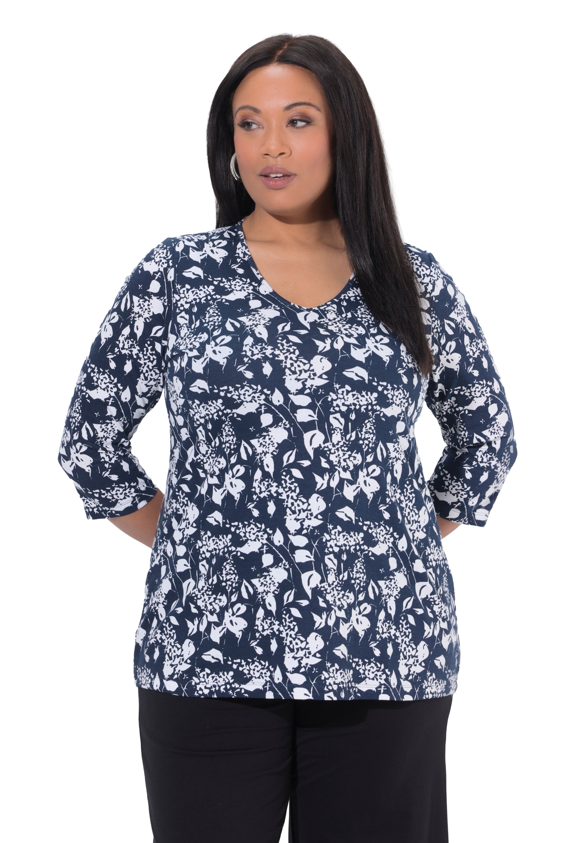 Ulla Popken Shirt in Blauw: voorkant