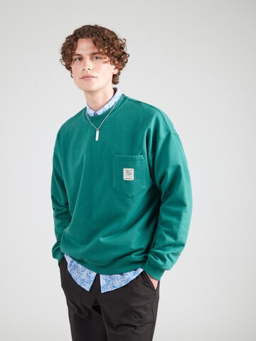 Kaotiko Sweatshirt 'CREW POCKET LOOK INSIDE' in Green: front