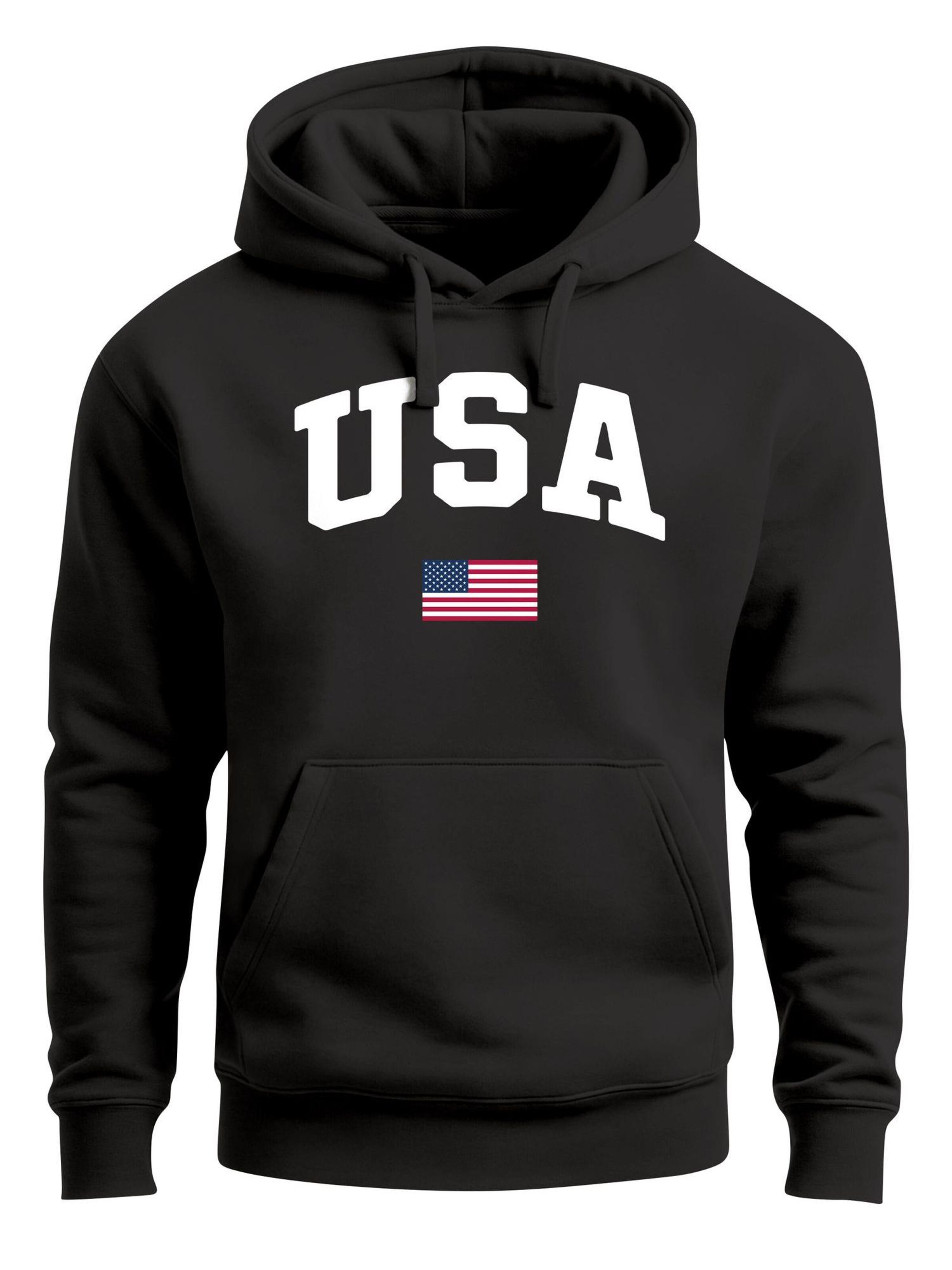 Neverless Sweatshirt 'USA Flag' in Black: front