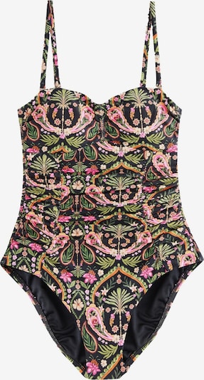 Next Shapingbadeanzug in hellgrün / pink / schwarz, Produktansicht