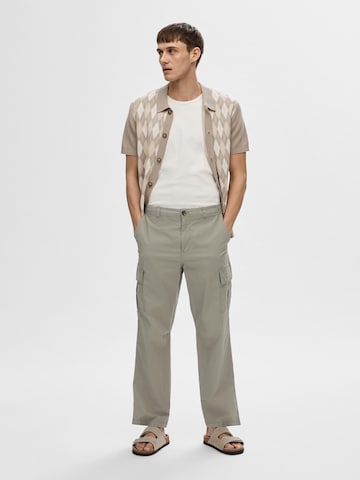 SELECTED HOMME جينز واسع سراويل الحمولة 'Evan' بلون رمادي