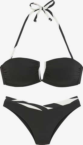 FRENCH CONNECTION Bandeau Bikini värissä musta: etupuoli