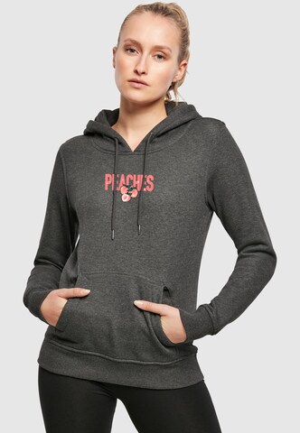 Sweat-shirt 'Peaches' Mister Tee en gris : devant