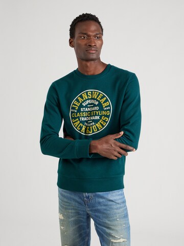 JACK & JONES Sweatshirt 'EDDIE' in Grün: Vorderseite