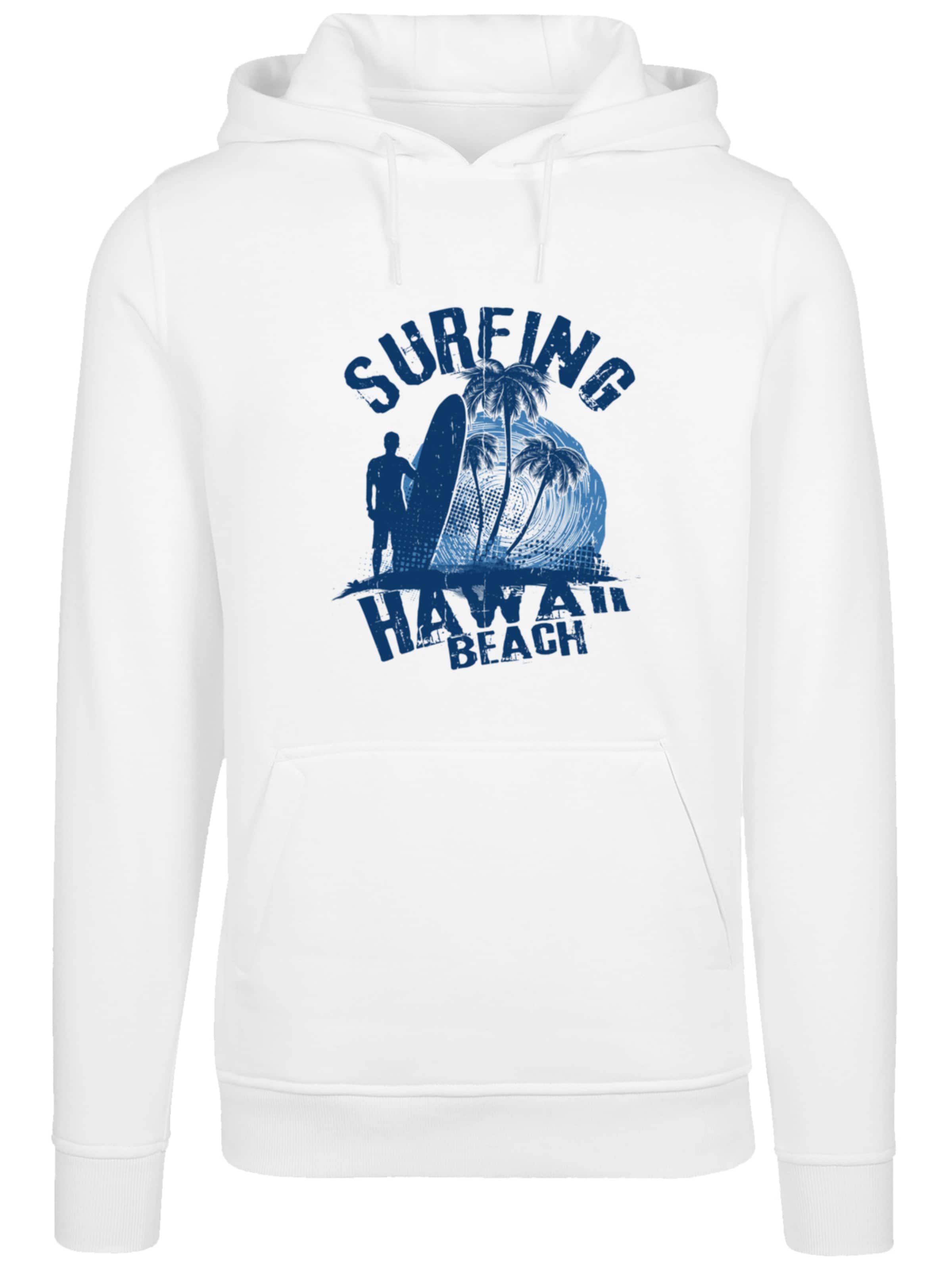 Sweat-shirt 'Hawaii Surf Beach Summer' F4NT4STIC en blanc : devant