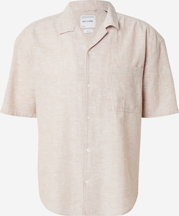 Only & Sons Классический крой Рубашка 'ONSCaiden' в Бежевый: спереди