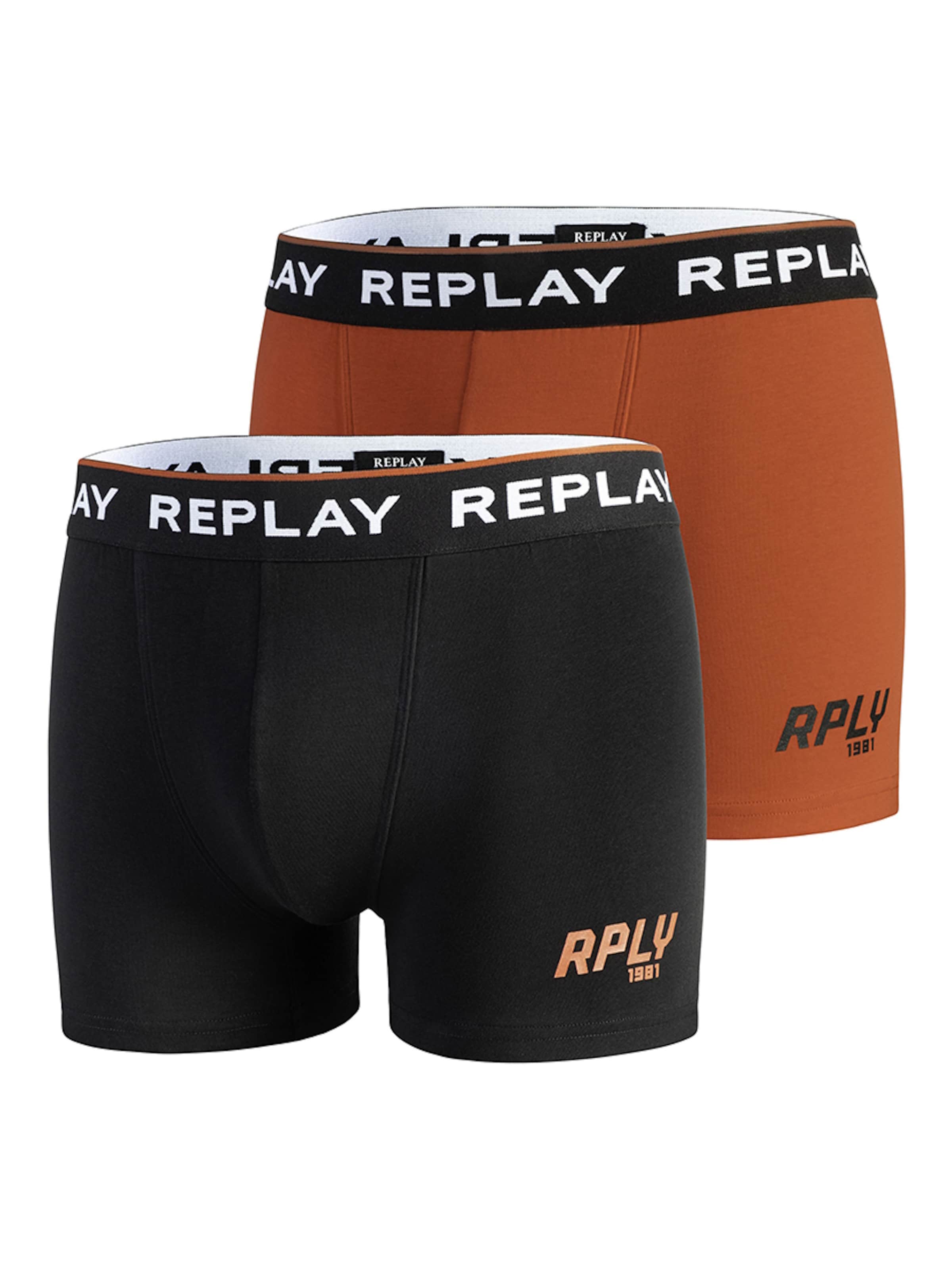 REPLAY - Calzoncillo boxer en marrón: frente