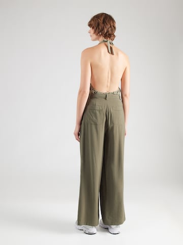 MORE & MORE Wide leg Pleat-Front Pants in Green