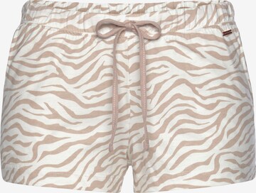 LASCANA Pajama Pants in Beige: front