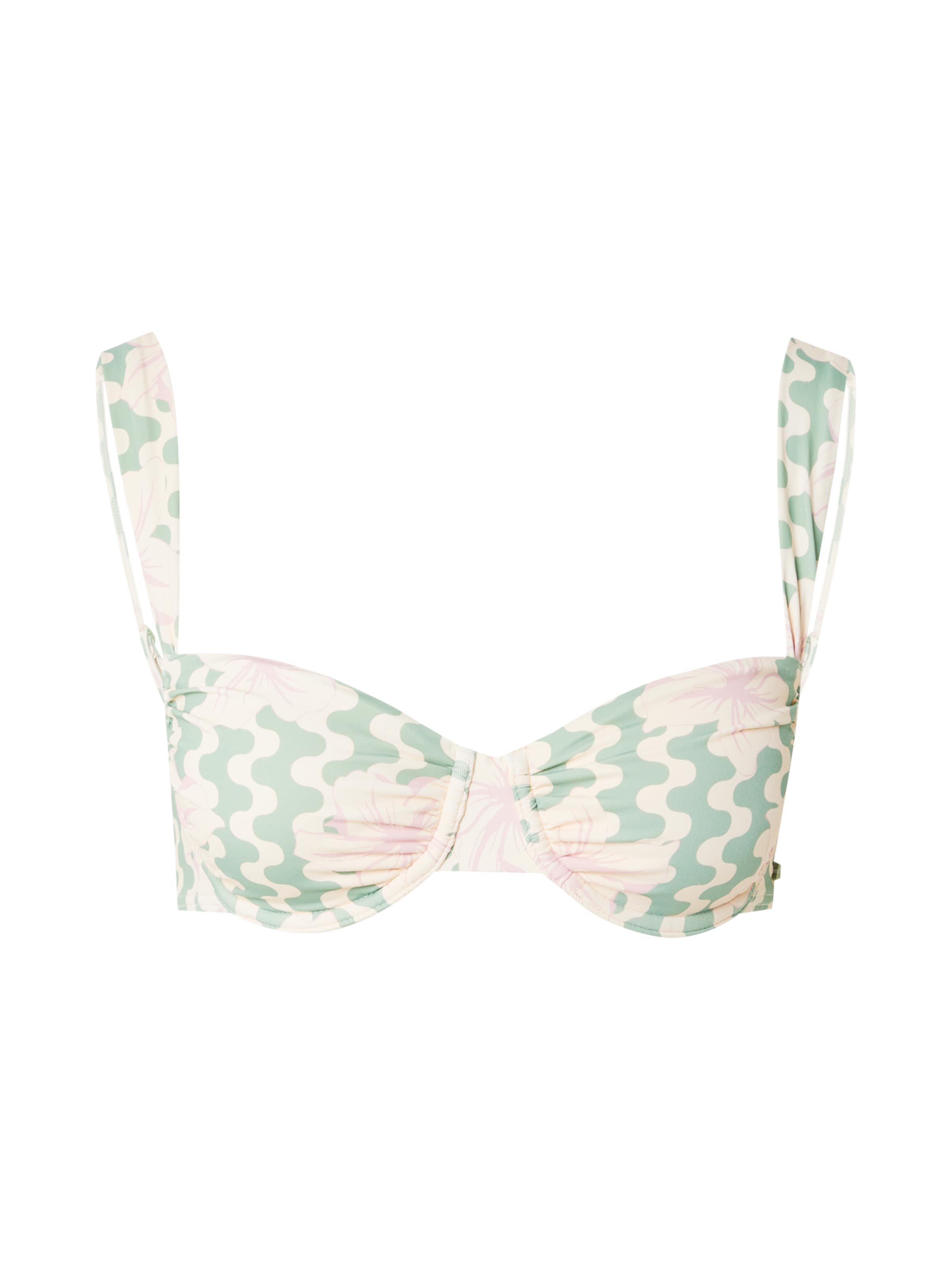 ROXY Balconette Bikinitoppi 'Hibiscus Daze' värissä vihreä: etupuoli