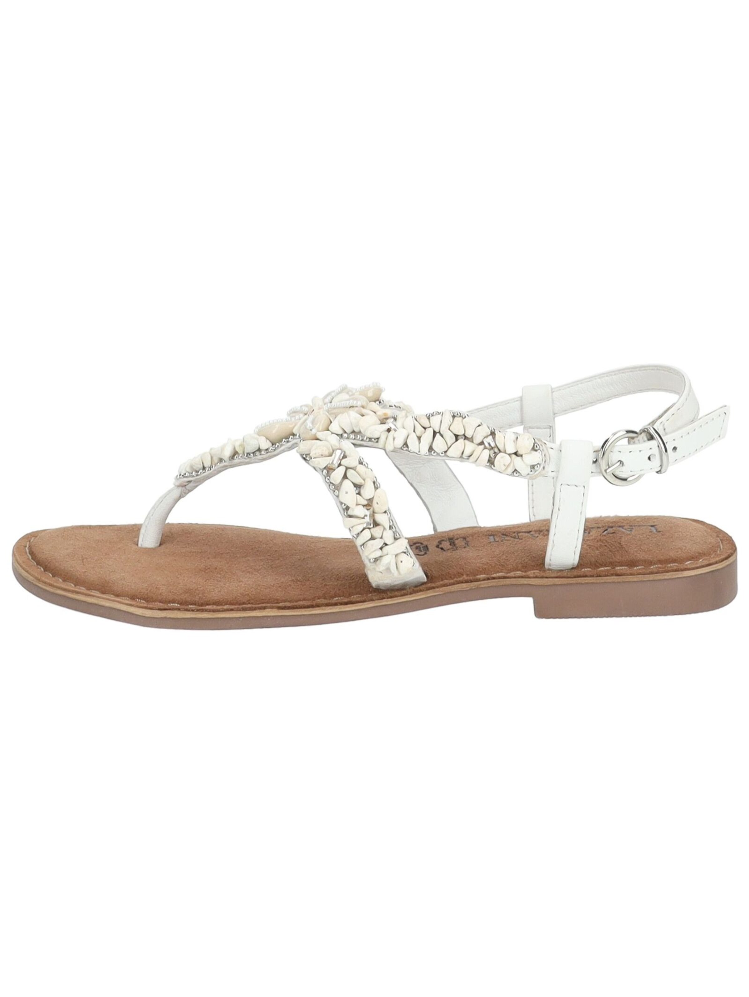 LAZAMANI T-Bar Sandals in White