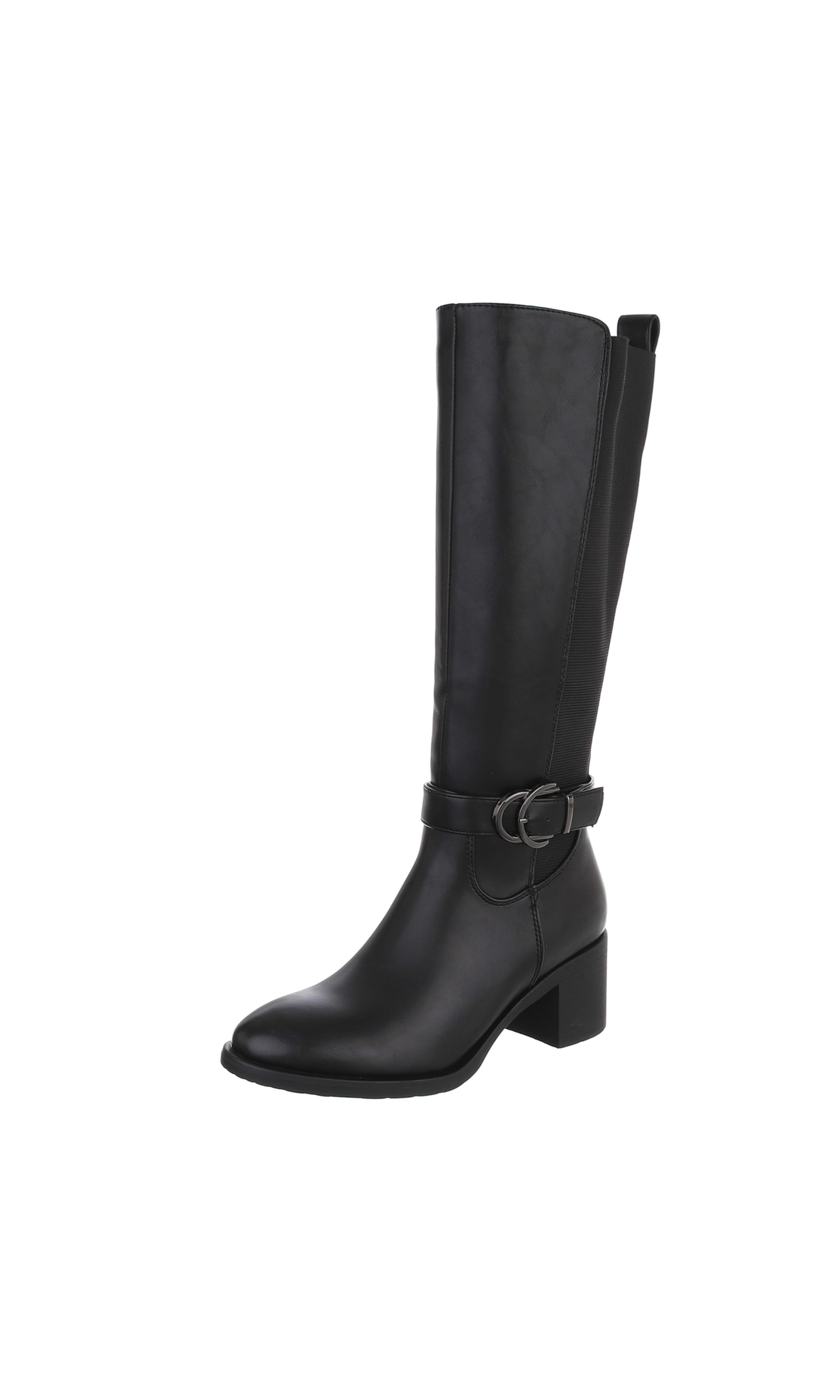 Ital-Design Stiefel in Schwarz: Vorderseite