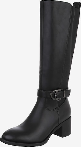 Ital-Design Stiefel in Schwarz: Vorderseite