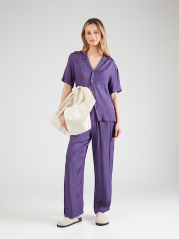 Calvin Klein Underwear Pajama Shirt 'Pure Sheen' in Purple