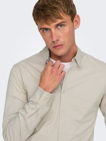 Coupe slim Chemise 'ONSROBIN' Only & Sons en gris