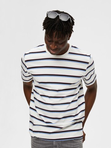 T-Shirt 'Bertie' SELECTED HOMME en blanc